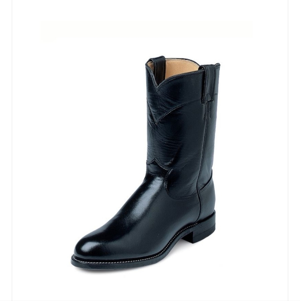 Men's Black Leather Cowboy Boots